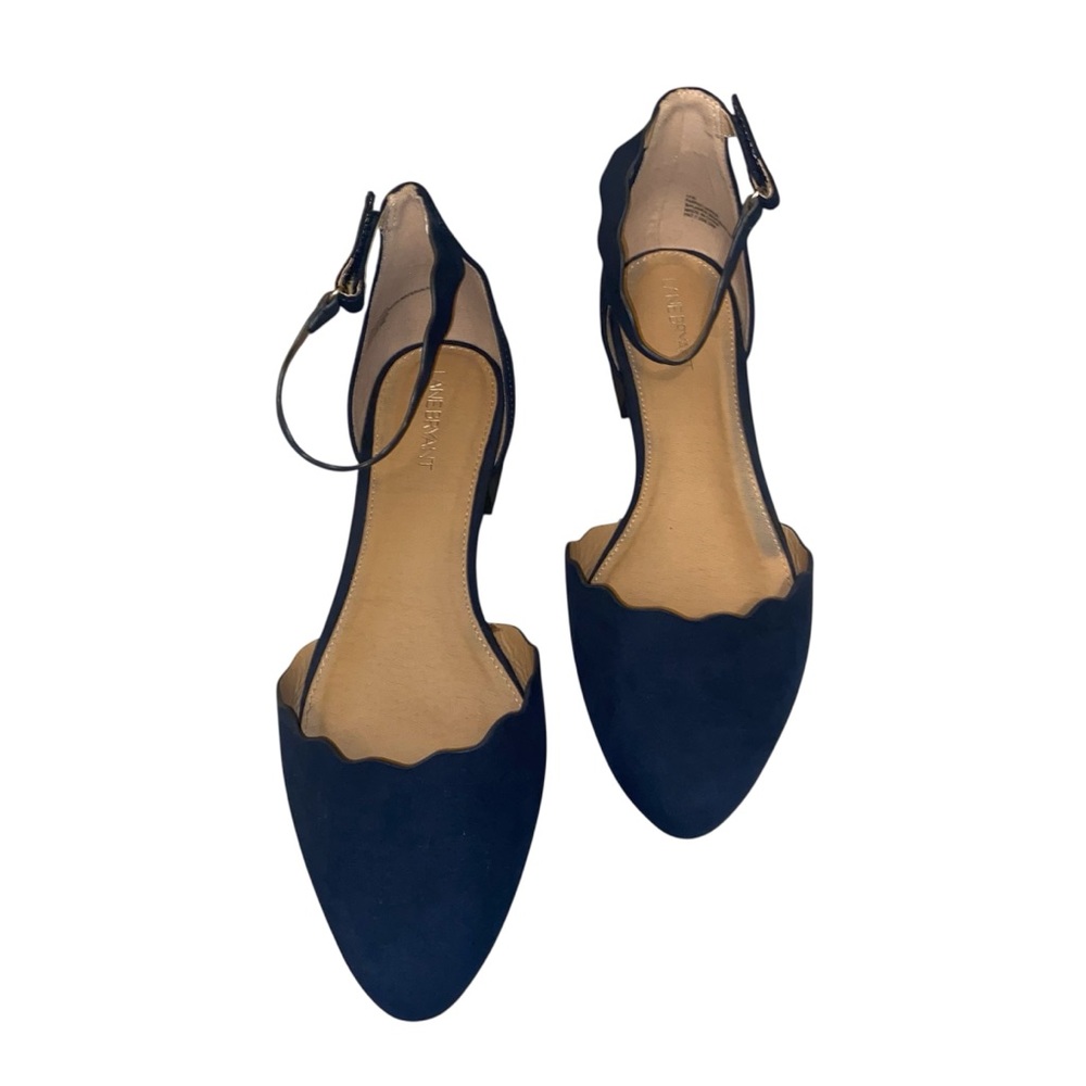 Lane Bryant Navy Scalloped Flats